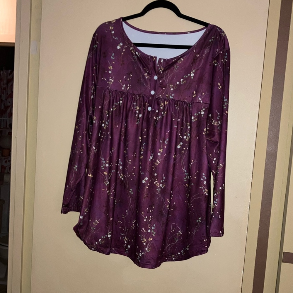 Floral Burgundy Women's Top